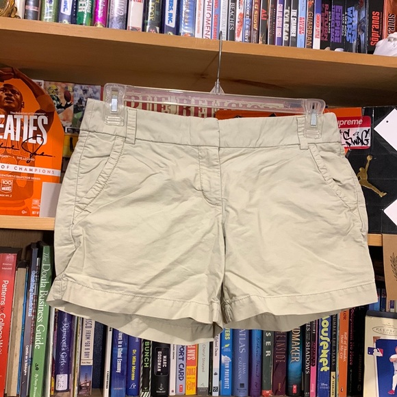J. Crew Pants - J.CREW-women’s beige cotton hi-waist chino/khaki low/mid shorts